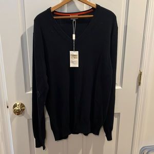 TSE mens navy blue v neck sweater